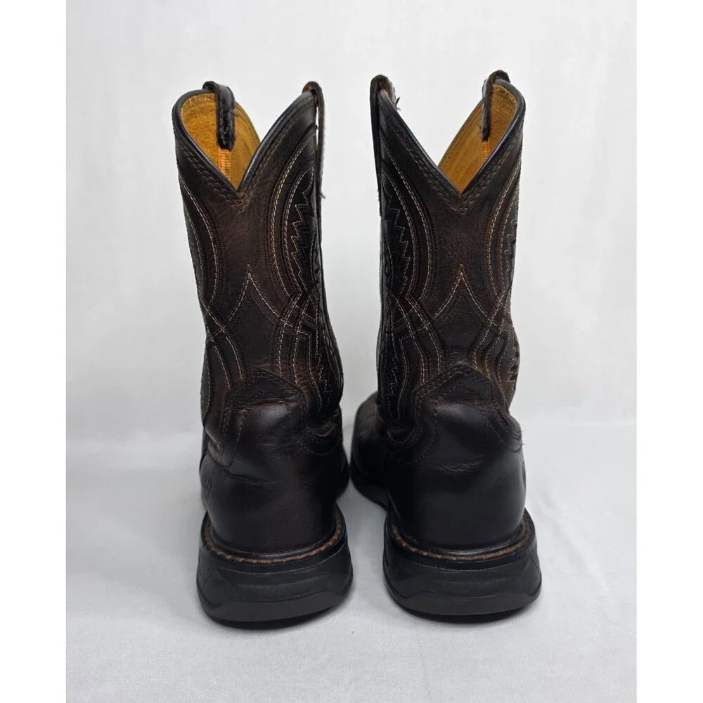 Ariat Kids WorkHog XT Coil Square Toe Western Work Boots Brown Leather Size 2
